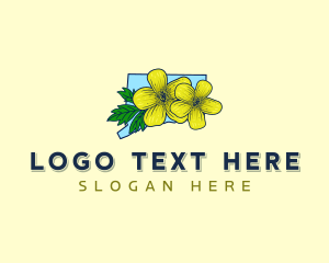 Map - Connecticut Flower Bloom logo design