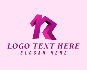 Group - 3D Letter R logo design