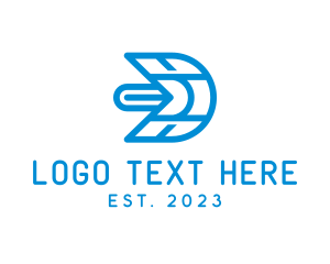 Blue - Express Delivery Letter D logo design