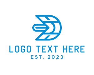 Courier Service - Express Delivery Letter D logo design