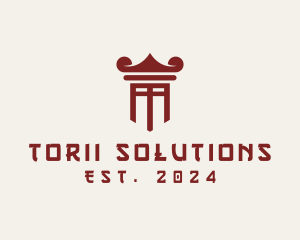 Oriental Torii Pillar logo design