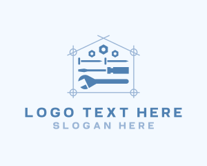 Home Makeover - Home Construction Tools logo design