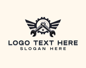 Mechanic Shop - Industrial Mechanic Wrench logo design