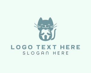 Oral Hygiene - Cat Dental Tooth logo design