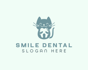 Cat Dental Tooth logo design