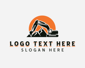 Excavator - Excavation Mining Contractor logo design