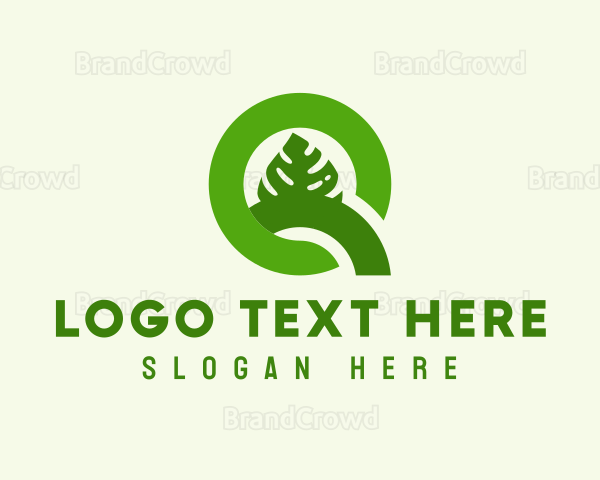 Green Leaf Letter Q Logo
