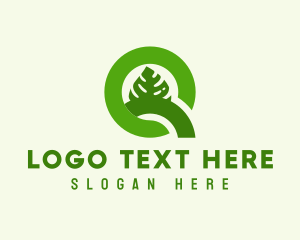 Letter Q - Green Leaf Letter Q logo design