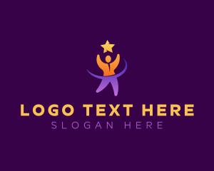 Humanitarian - Leader Star Human logo design