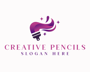 Creative Paintbrush Splash logo design