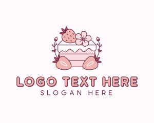 Baker - Strawberry Shortcake Dessert logo design