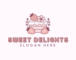 Strawberry Shortcake Dessert logo design