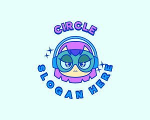 Cute Gamer Girl Logo