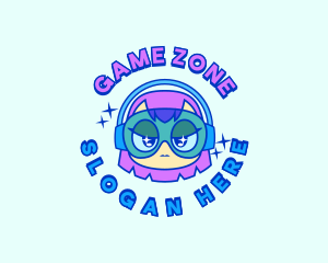 Cute Gamer Girl logo design