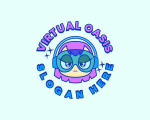 Cute Gamer Girl logo design