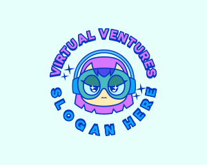 Cute Gamer Girl logo design