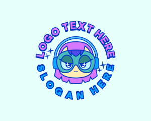 Gamer - Cute Gamer Girl logo design
