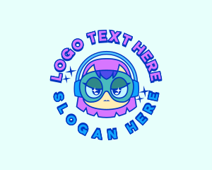 Cute Gamer Girl Logo