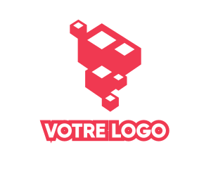 Construction - Red Cube Formation logo design