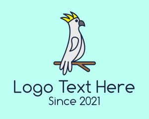 Cockatiel - Perched Wild Cockatoo logo design