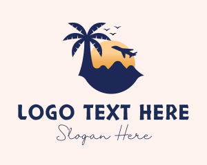 Palm Tree - Sunset Beach Tour logo design