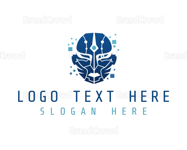 Human Cyborg Robot Logo