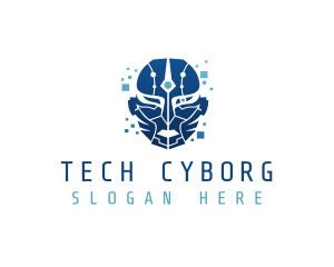 Cyborg - Human Cyborg Robot logo design