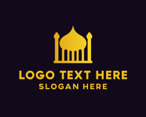 Moslem - Gold Arabic Mosque logo design