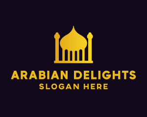 Arabic - Gold Arabic Mosque logo design