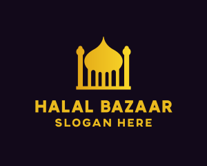 Gold Arabic Mosque logo design