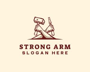 Arm - Sculptor Construction Hammer logo design