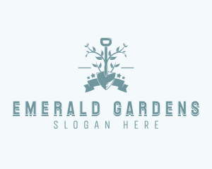 Lawn Shovel Gardener logo design