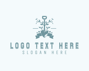 Lawn - Lawn Shovel Gardener logo design