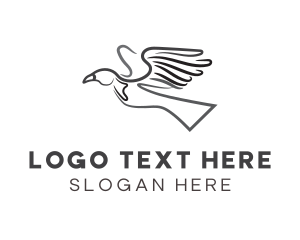 Grayscale - Elegant Eagle Bird logo design