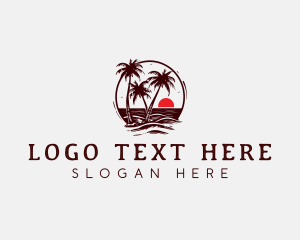 Island - Beach Resort Retro logo design