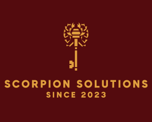 Scorpion - Gold Scorpion Key logo design