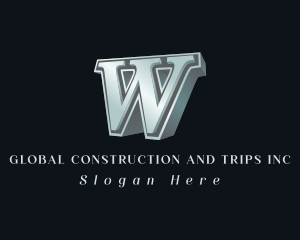 Elegant 3D Metallic Business Letter W Logo