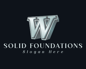 Elegant 3D Metallic Business Letter W Logo