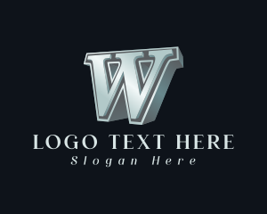 Elegant 3D Metallic Business Letter W Logo