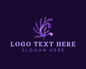 Hotel - Leaf Plant Floral Letter C logo design