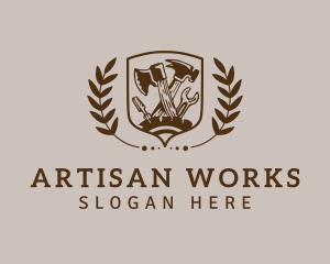 Craftsman - Shield Wreath Craftsman logo design