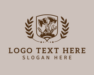 Toolbox - Shield Wreath Craftsman logo design