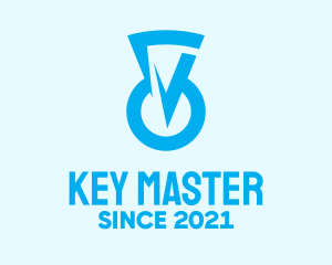 Unlock - Blue Keyhole Security logo design