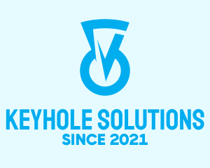 Keyhole - Blue Keyhole Security logo design