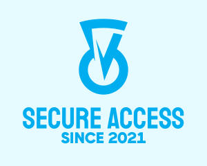 Passcode - Blue Keyhole Security logo design