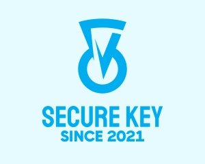 Password - Blue Keyhole Security logo design