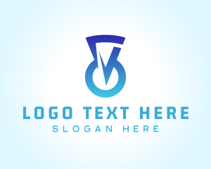 Unlock - Blue Keyhole Security logo design