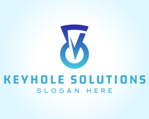 Keyhole - Blue Keyhole Security logo design