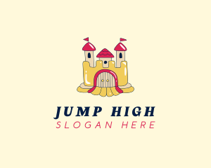 Fun Bounce House Castle Slide logo design