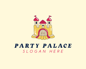 Fun Bounce House Castle Slide logo design